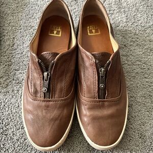 Frye Brown Leather Slip-On Shoes